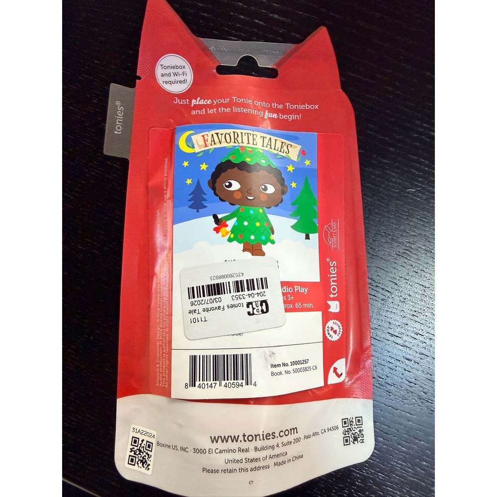 Tonies Favorite Tales Christmas Tales Kids OS Green Holiday Audio Figure NWT - Picture 2 of 2